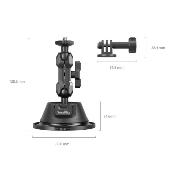 SmallRig 4193 Portable Suction Cup Mount Support for Action Cameras