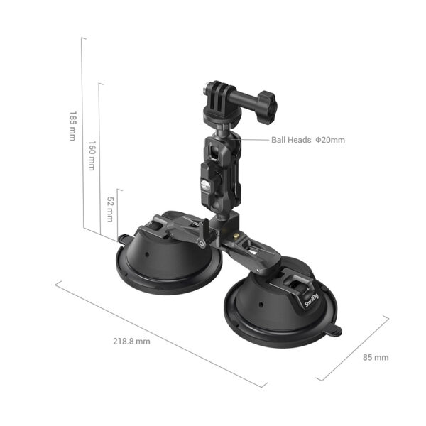 SmallRig - 3566 Suction Cup Portable Dual with Camera Mount SC-2K