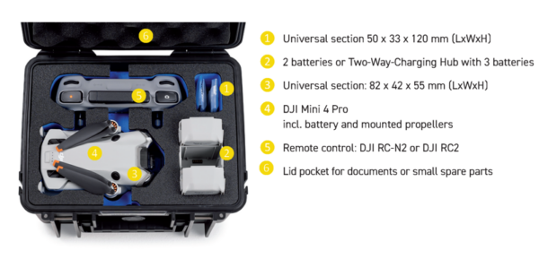 BW Outdoor Cases Type 2000 for DJI Mini 4 Pro / Black