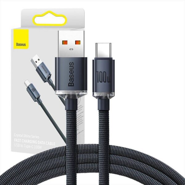 Baseus Crystal Shine Cable USB to USB-C 100W 1.2m Black