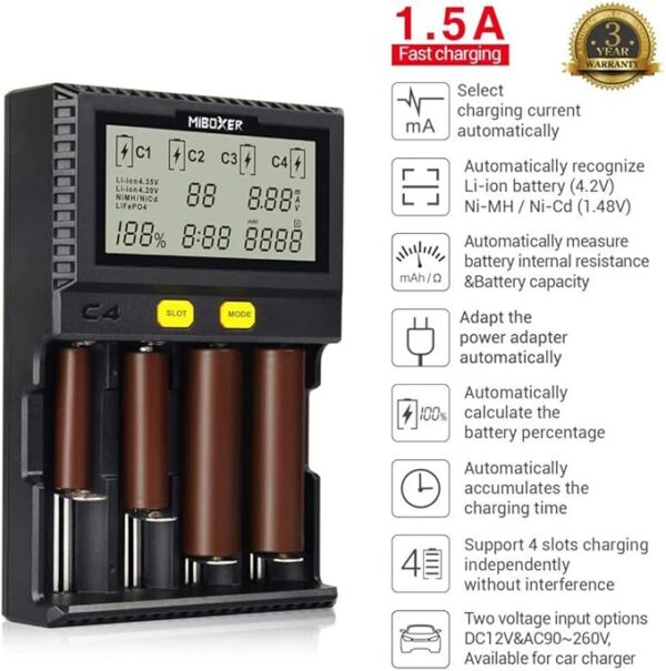 COSOOS Universal Battery Charger (18650)
