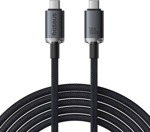Baseus Crystal Shine 100W USB-C to USB-C Cable, 1.5m 20Gb Black