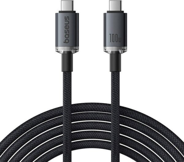 Baseus Crystal Shine 100W USB-C to USB-C Cable, 1.5m 20Gb Black