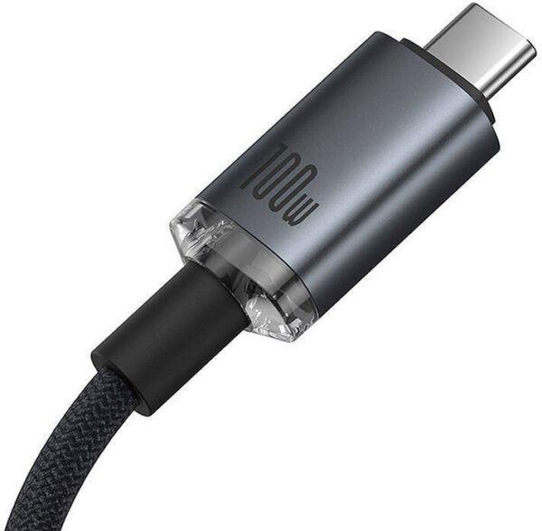 Baseus Crystal Shine 100W USB-C to USB-C Cable, 1.5m 20Gb Black