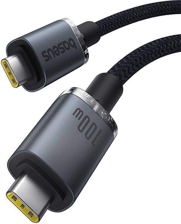 Baseus Crystal Shine 100W USB-C to USB-C Cable, 1.5m 20Gb Black