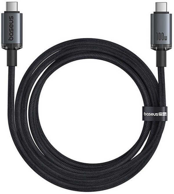 Baseus Crystal Shine 100W USB-C to USB-C Cable, 1.5m 20Gb Black