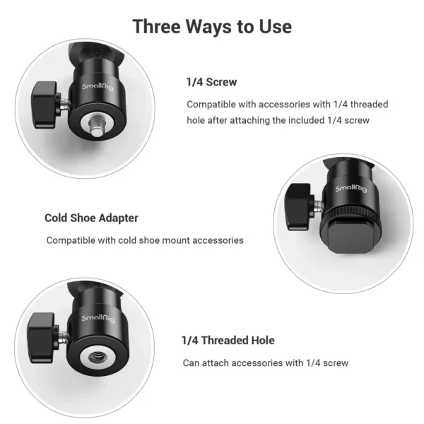 SmallRig 2059 Camera Cold shoe -Ballhead-1/4"Sc 2P