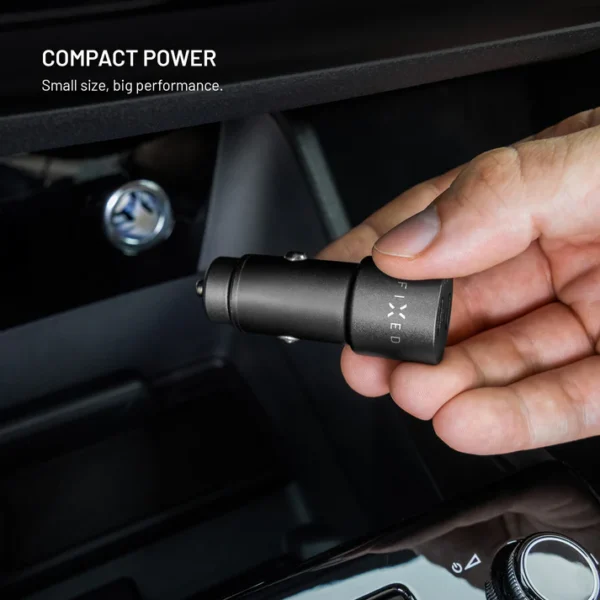 FIXED Dual USB-C Car Charger, 65W, PD 3.0, black