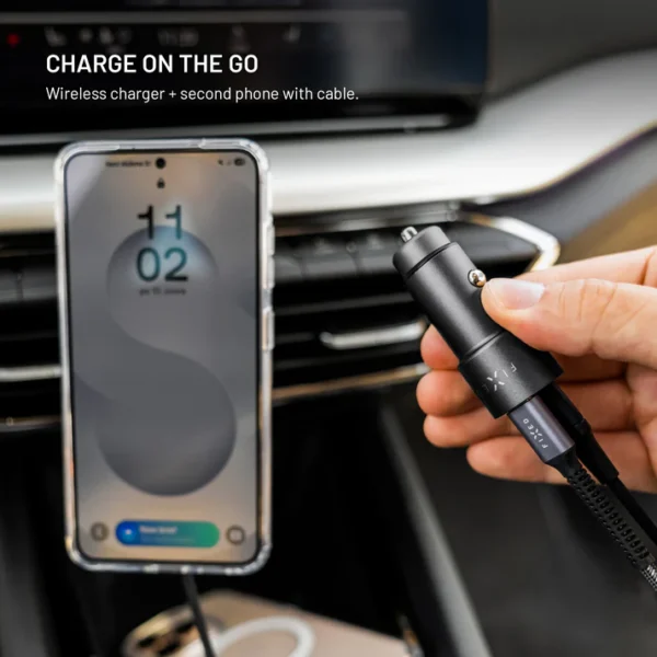 FIXED Dual USB-C Car Charger, 65W, PD 3.0, black