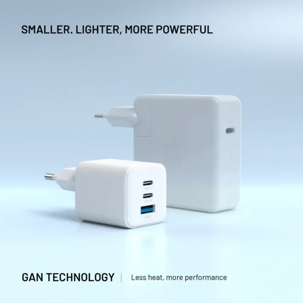 FIXED Mini Charger - 2x USB-C, 1x USB-A, GaN, 65W, white