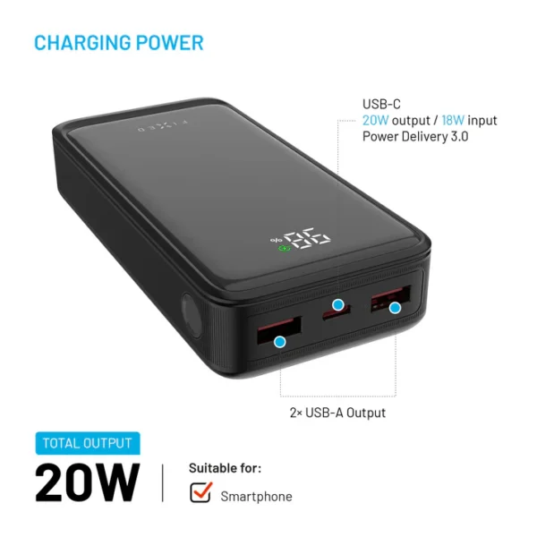 FIXED Powerbank Zen2 20, PD 20W, 20 000 mAh, black