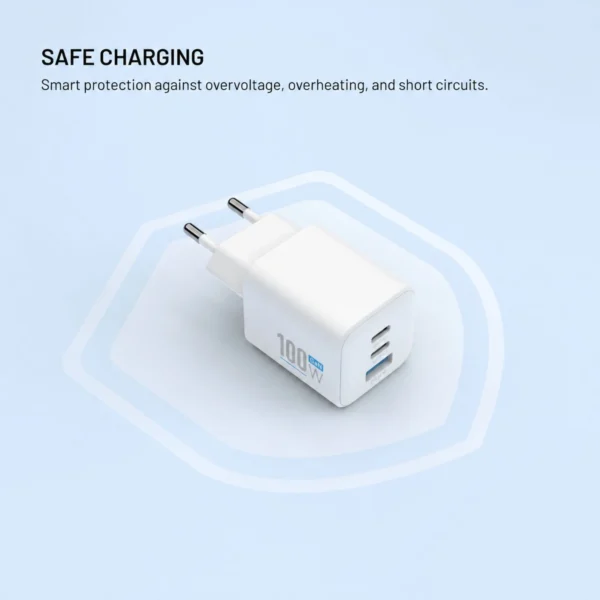 FIXCG100M-2C1A-WH_PH_006_EN FIXED Mini Charger, 2x USB-C, PD support, 100W, white